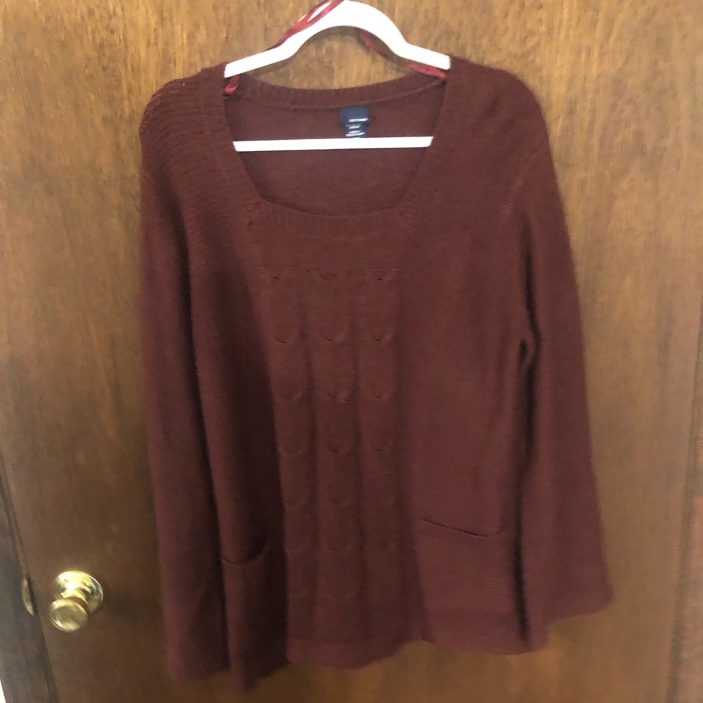 Red sweater with pockets
